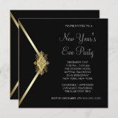 Black New Years Eve Party Kaart (Voorkant / Achterkant)