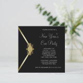 Black New Years Eve Party Kaart (Staand voorkant)