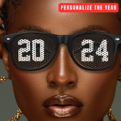 Black New Years Eve Party Retro Zonnebril