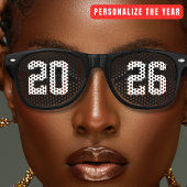 Black New Years Eve Party Retro Zonnebril