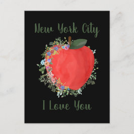 Black New York City Ik hou van je grote Apple Briefkaart
