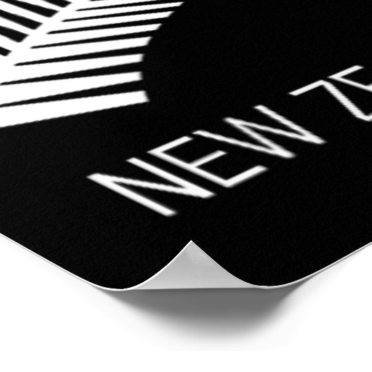 Black New Zealand Fern Shirt Mens Black Proud Kiwi Poster (Hoek)