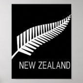 Black New Zealand Fern Shirt Mens Black Proud Kiwi Poster (Voorkant)