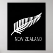 Black New Zealand Fern Shirt Mens Black Proud Kiwi Poster (Voorkant)