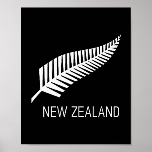 Black New Zealand Fern Shirt Mens Black Proud Kiwi Poster (Voorkant)