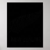 Black New Zealand Fern Shirt Mens Black Proud Kiwi Poster (Voorkant)
