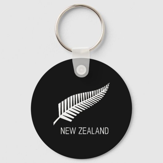 Black New Zealand Fern Shirt Mens Black Proud Kiwi Sleutelhanger (Voorkant)