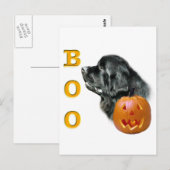 Black Newfoundland Boo Briefkaart (Voorkant / Achterkant)
