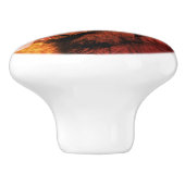 Black Newfoundland Dog Abstract Grunge Keramische Knop (Zijkant)