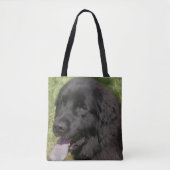 Black Newfoundland Dog Animal Tote Bag (Voorkant)