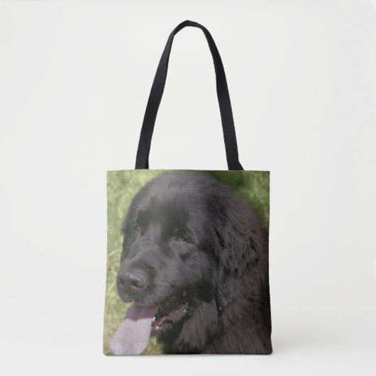 Black Newfoundland Dog Animal Tote Bag (Voorkant)