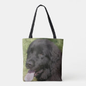 Black Newfoundland Dog Animal Tote Bag (Achterkant)