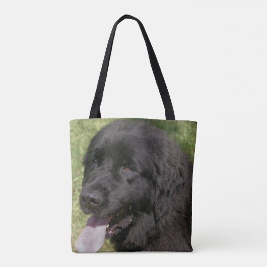 Black Newfoundland Dog Animal Tote Bag (Achterkant)