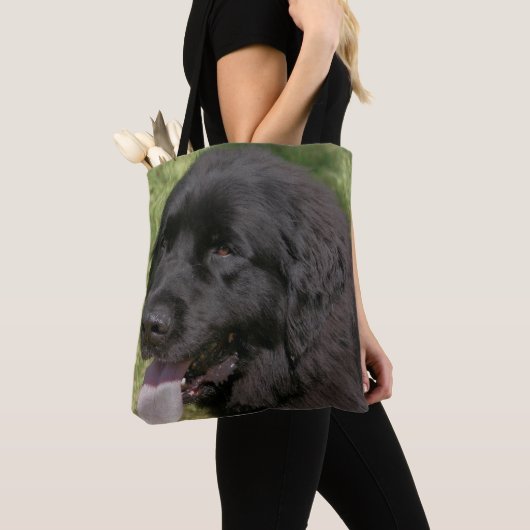 Black Newfoundland Dog Animal Tote Bag (Dichtbij)