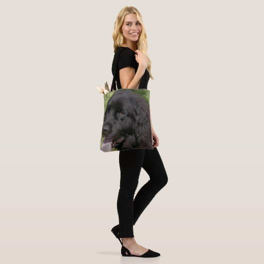 Black Newfoundland Dog Animal Tote Bag (Op model)