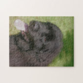 Black Newfoundland Dog Art Legpuzzel (Horizontaal)