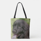 Black Newfoundland Dog Art Tote Bag (Achterkant)