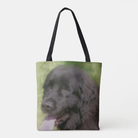 Black Newfoundland Dog Art Tote Bag (Achterkant)