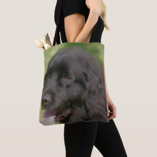 Black Newfoundland Dog Art Tote Bag