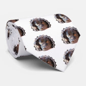 Black Newfoundland Dog Mannen Necktie Stropdas (Opgerold)