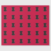 Black Newfoundland Dog Wrapping Paper Cadeaupapier (Vlak)