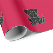 Black Newfoundland Dog Wrapping Paper Cadeaupapier (Rol Hoek)