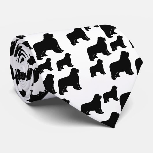 Black Newfoundland dogs Stropdas (Opgerold)