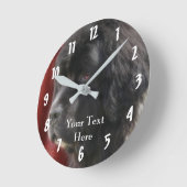 Black Newfoundland Hondengezicht gepersonaliseerd Ronde Klok (Hoek)