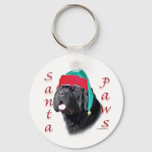Black Newfoundland Santa Paws Sleutelhanger