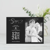 Black Nice Modern Romantic Wedding Photo (Staand voorkant)