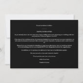 Black Nice Modern Romantic Wedding Photo (Achterkant)