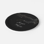 Black Night Gold Stars Elegante romantische bruilo Papieren Bordje (Gekanteld)