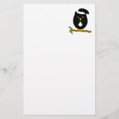 Black Night Owl Design Briefpapier (Voorkant)