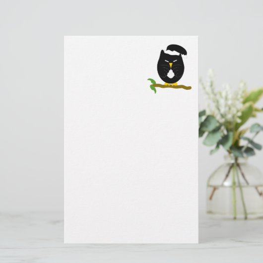 Black Night Owl Design Briefpapier (Staand voorkant)