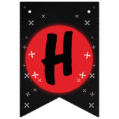 Black Ninja Birthday Party bunting banner (Tweede vlag)