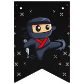 Black Ninja Birthday Party bunting banner (Eerste vlag)