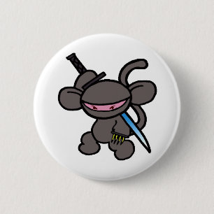 Black Ninja Claw-No Words Ronde Button 5,7 Cm