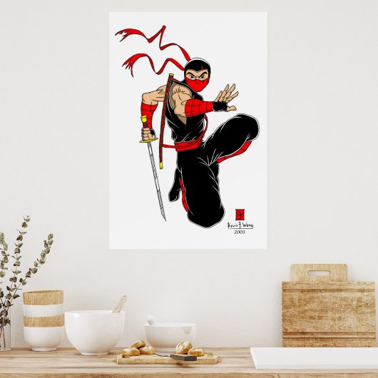 Black Ninja Poster (Keuken)