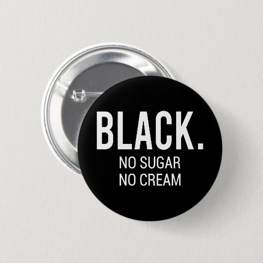 Black No Cream Ronde Button 5,7 Cm (Voorkant /achterkant)