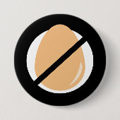 Black No Eggs Kinder Egg Allergy Alert Ronde Button 7,6 Cm (Voorkant)