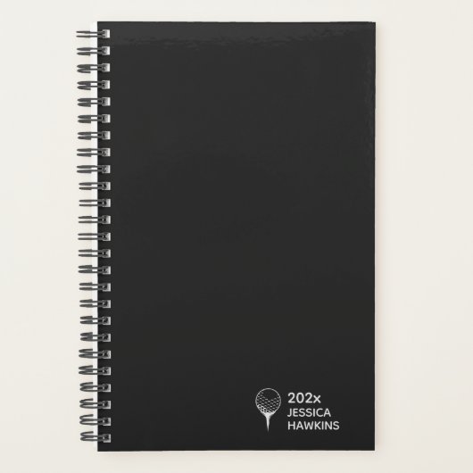 Black Noir Golf T-shirt Personal Weekly Planner (Voorkant)