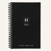 Black Noir Klassiek Monogram Notitieboek (Voorkant)