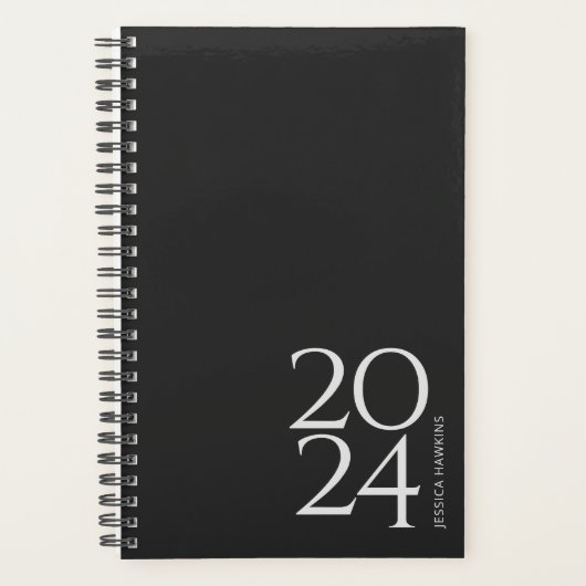 Black Noir Personal Weekly Planner (Voorkant)