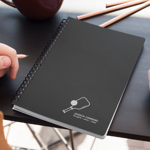Black Noir Pickleball Paddle & Ball Persoonlijk Notitieboek