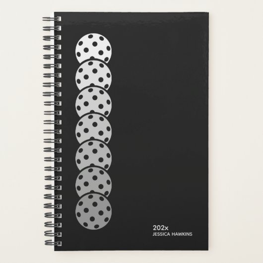 Black Noir Pickleball Personal Weekly Planner (Voorkant)