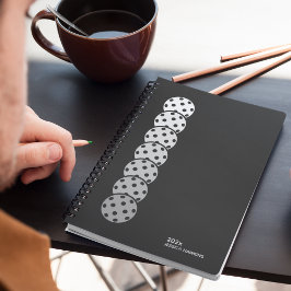 Black Noir Pickleball Personal Weekly Planner