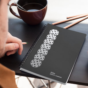 Black Noir Pickleball Personal Weekly Planner