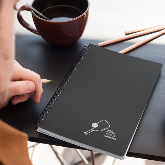 Black Noir Pickleball Personal Weekly Planner