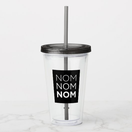Black Nom Nom Nom Acryl Drinkbeker (Voorkant)