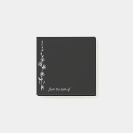 Black Notes with Bunches of White Vintage Flowers